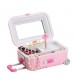 Creative Suitcase Style Music Box Jewelry Cosmetics Rotating Ballerina Girl Storage Boxes